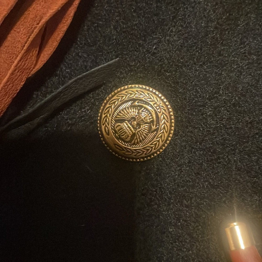 Vintage 90's Double D Brand fringed black wool military Calvary jacket - Picture 5 of 8